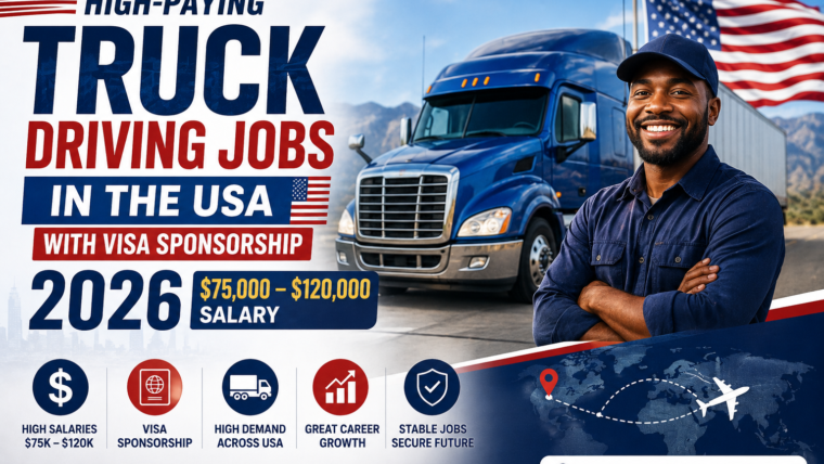 High-Paying Truck Driving Jobs in the USA with Visa Sponsorship 2026 ($75,000 – $120,000 Salary)