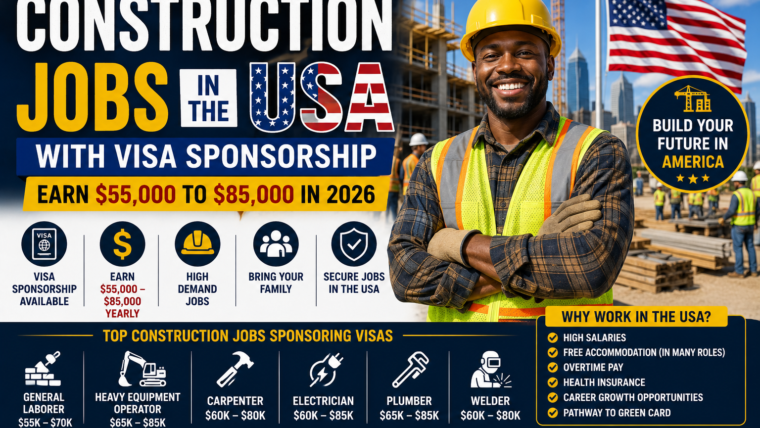 Construction Jobs in the USA with Visa Sponsorship – Earn $55,000 to $85,000 in 2026